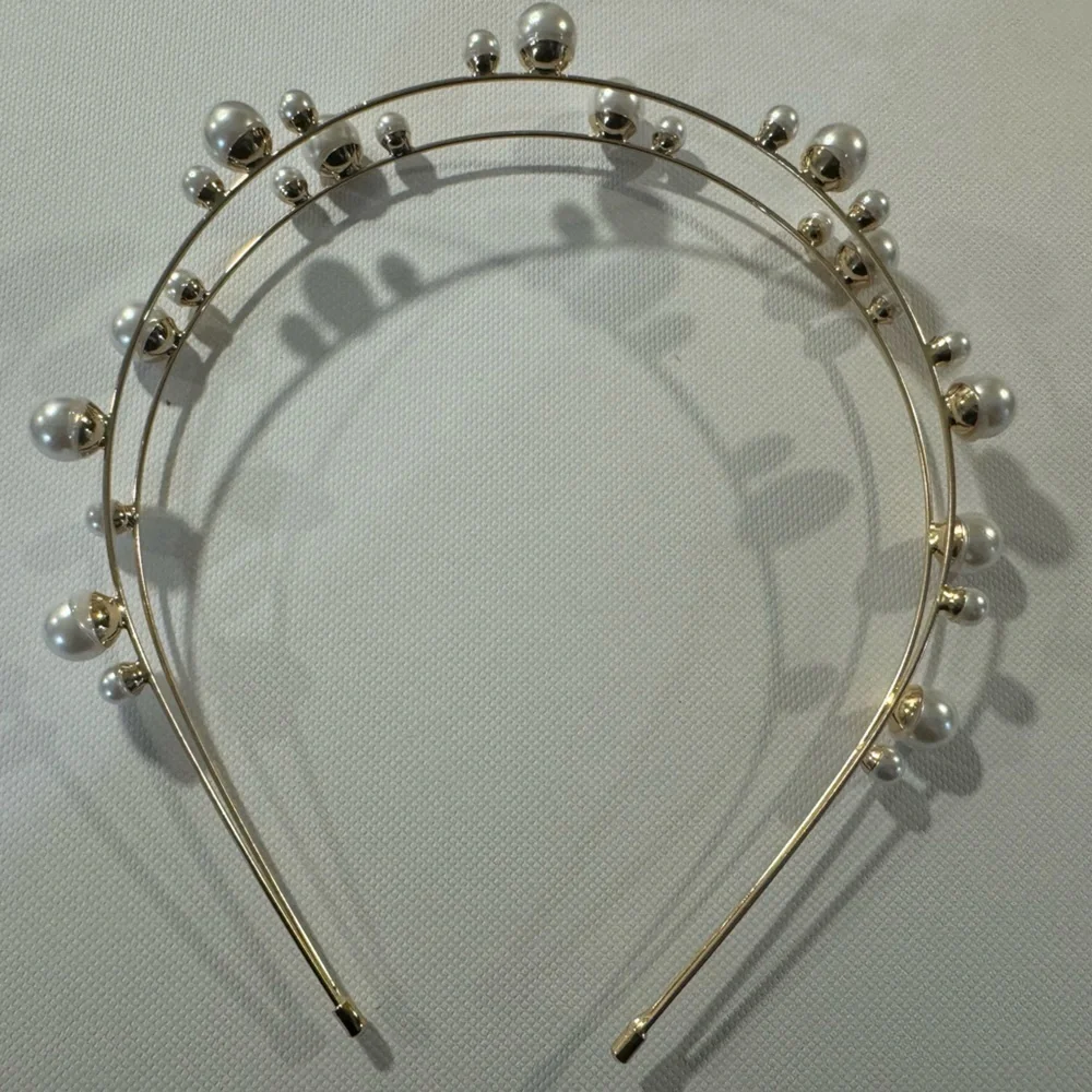 New double row faux pearl Headpiece Wedding  ✨💕✨